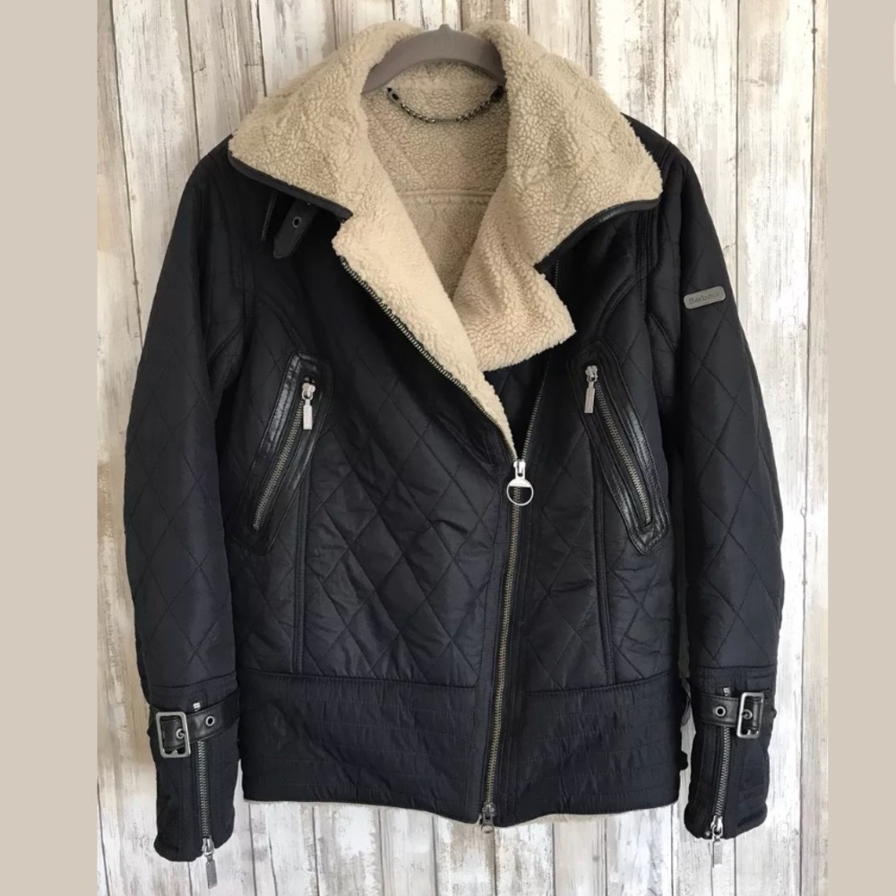 Barbour Battalion Quilted Aviator Jacket SZ 10